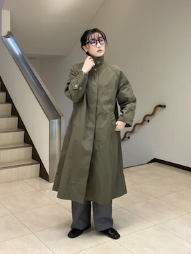 「アイテム（ステンカラーコート）」を使った、おしゃれーなさん（レディース・162cm）の冬コーディネート
