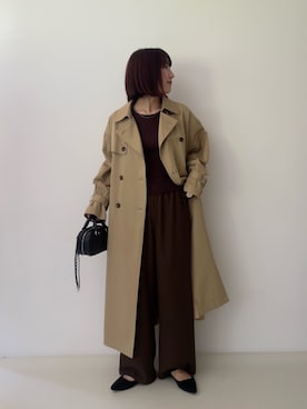 「アイテム（トレンチコート）」を使った、おしゃれーなさん（レディース・162cm）の秋コーディネート