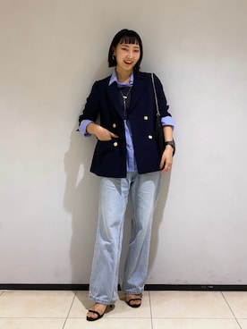 「fredy emue（フレディエミュ）のアイテム（テーラードジャケット）」を使った、おしゃれーなさん（レディース・162cm）の夏コーディネート