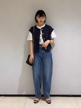 「ミッキーT」｜「アイテム（アクセサリー）」を使った、おしゃれーなさん（レディース・162cm）の夏コーディネート