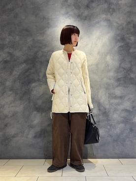 「アイテム（ダウンジャケット/コート）」を使った、おしゃれーなさん（レディース・162cm）の秋コーディネート