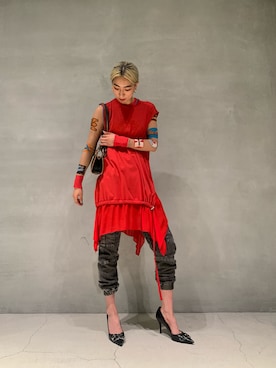 「Diesel Ginza」｜アリサさん（レディース・171cm）の夏コーディネート