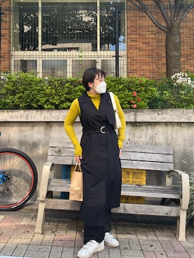 「yellow」｜「アイテム（ワンピース/ドレス）」を使った、namudanceさん（レディース・163cm）の春コーディネート