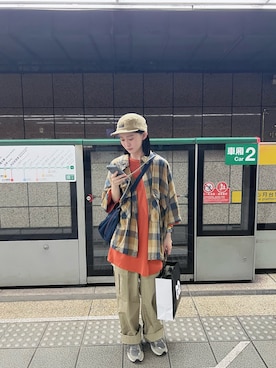 「plain-me（プレインミー）のアイテム（バッグ）」を使った、karczebyさん（レディース・157cm）の夏コーディネート