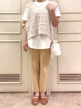 「ごきげんウィーク」｜「アイテム（ハンドバッグ）」を使った、りおさん（レディース・158cm）の春コーディネート