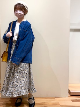 「春カラー」｜「アイテム（カバーオール）」を使った、❁みずい❁さん（レディース・152cm）の冬コーディネート