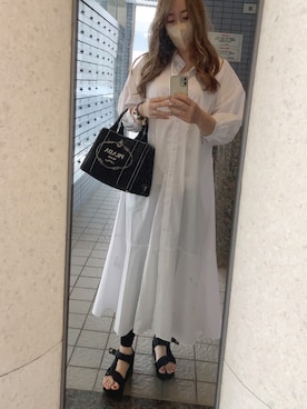 「アイテム（シャツワンピース）」を使った、po0501さん（レディース・154cm・30代）の夏コーディネート