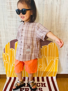 「PAPAPAPARK（パパパパーク）のアイテム（サンダル）」を使った、haaakさん（キッズ・90cm）の春コーディネート