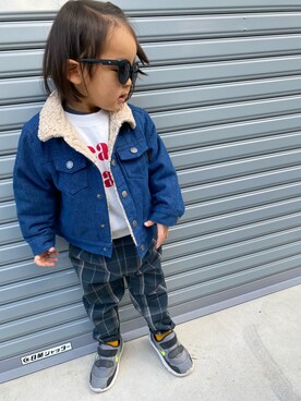 「no brand（ノーブランド）のアイテム（ジャケット/アウター）」を使った、haaakさん（キッズ・90cm）の冬コーディネート