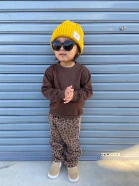 「西松屋（ニシマツヤ）のアイテム（パーカー）」を使った、haaakさん（キッズ・90cm）の冬コーディネート