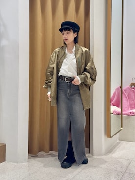 「アイテム（キャスケット）」を使った、ODAKAさん（レディース・153cm）の秋コーディネート