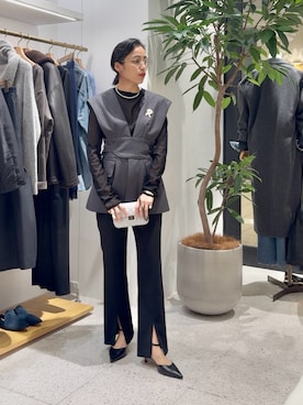 「アイテム（ベスト）」を使った、ODAKAさん（レディース・153cm）の冬コーディネート