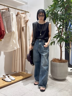 「Whim Gazette（ウィムガゼット）の【Hoaw.】バルーンネックレス 925SV（ネックレス、シルバー系）」を使った、ODAKAさん（レディース・153cm）の春コーディネート