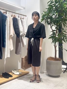 「Whim Gazette（ウィムガゼット）の【Hoaw.】コインネックレス 925SV（ネックレス、シルバー系）」を使った、ODAKAさん（レディース・153cm）の夏コーディネート