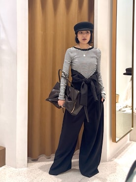 「アイテム（つなぎ/オールインワン）」を使った、ODAKAさん（レディース・153cm）の秋コーディネート
