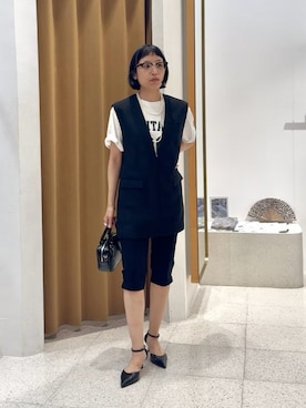 「アイテム（ベスト）」を使った、ODAKAさん（レディース・153cm）の夏コーディネート