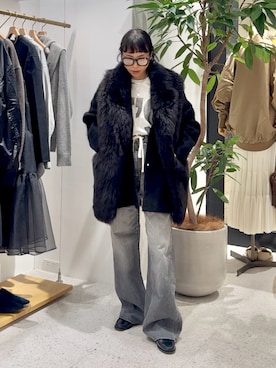 「アイテム（チョーカー）」を使った、ODAKAさん（レディース・153cm）の冬コーディネート