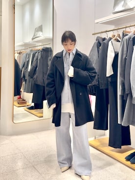 「アイテム（ピーコート）」を使った、ODAKAさん（レディース・153cm）の秋コーディネート