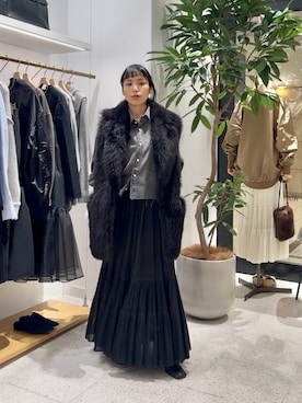 「アイテム（チョーカー）」を使った、ODAKAさん（レディース・153cm）の冬コーディネート