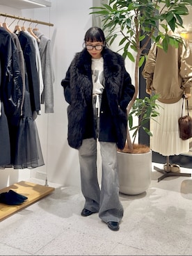 「アイテム（チョーカー）」を使った、ODAKAさん（レディース・153cm）の冬コーディネート