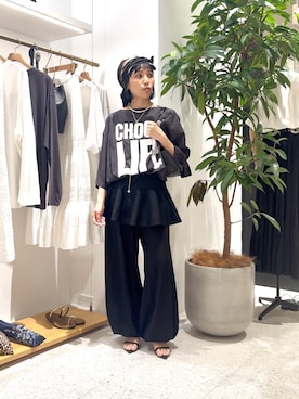 「Whim Gazette（ウィムガゼット）の【Hoaw.】チョーカー（チョーカー、シルバー系）」を使った、ODAKAさん（レディース・153cm）の春コーディネート