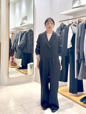 「アイテム（つなぎ/オールインワン）」を使った、ODAKAさん（レディース・153cm）の秋コーディネート