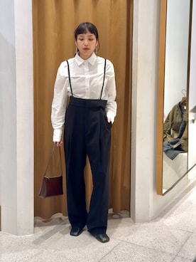 「アイテム（ヘアアクセサリー）」を使った、ODAKAさん（レディース・153cm）の秋コーディネート