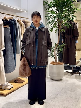 「アイテム（チョーカー）」を使った、ODAKAさん（レディース・153cm）の秋コーディネート