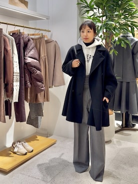 「アイテム（ピーコート）」を使った、ODAKAさん（レディース・153cm）の秋コーディネート