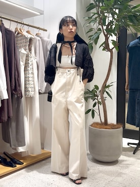 「Whim Gazette（ウィムガゼット）の【Hoaw.】パッカブルナイロンハット（ハット、ブラック系）」を使った、ODAKAさん（レディース・153cm）の春コーディネート