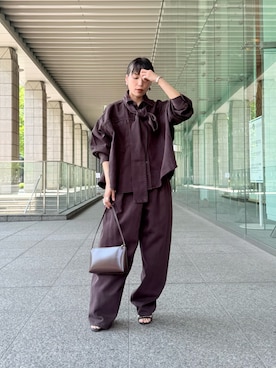 「ボウタイブラウス」｜ODAKAさん（レディース・153cm）の夏コーディネート