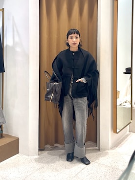 「アイテム（バレッタ/ヘアクリップ）」を使った、ODAKAさん（レディース・153cm）の秋コーディネート