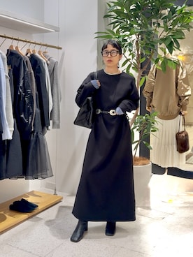 「アイテム（チョーカー）」を使った、ODAKAさん（レディース・153cm）の冬コーディネート