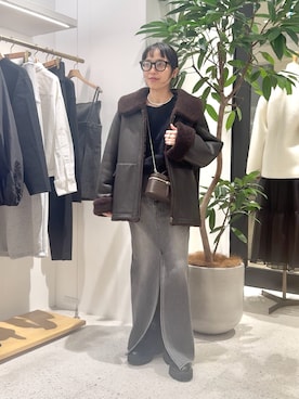 「THE PAUSE（ザ ポーズ）のアイテム」を使った、ODAKAさん（レディース・153cm）の冬コーディネート