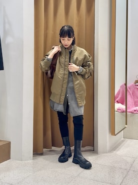 「アイテム（バレッタ/ヘアクリップ）」を使った、ODAKAさん（レディース・153cm）の秋コーディネート