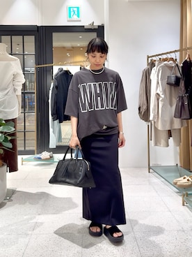 「アイテム（トートバッグ）」を使った、ODAKAさん（レディース・153cm）の夏コーディネート