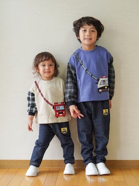 さっくん＆かいくんさん（キッズ・110cm）の秋コーディネート