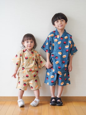 「浴衣」｜さっくん＆かいくんさん（キッズ・110cm）の夏コーディネート