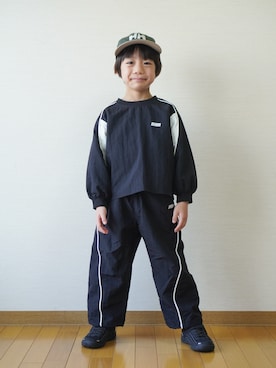 「HELLY HANSEN（ヘリーハンセン）のアイテム」を使った、さっくん＆かいくんさん（キッズ・110cm）の春コーディネート