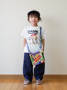 「b・ROOM（ビールーム）のアイテム」を使った、さっくん＆かいくんさん（キッズ・110cm）の夏コーディネート