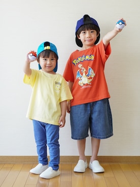「ヒラキ（ヒラキ）のアイテム」を使った、さっくん＆かいくんさん（キッズ・110cm）の春コーディネート