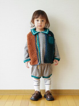 「アイテム（セットアップ）」を使った、さっくん＆かいくんさん（キッズ・110cm）の秋コーディネート