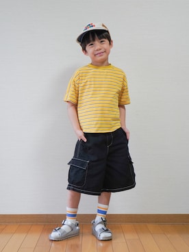 「MAKE YOUR DAY（メイクユアデイ）のアイテム」を使った、さっくん＆かいくんさん（キッズ・110cm）の春コーディネート