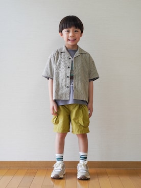 「MAKE YOUR DAY（メイクユアデイ）のアイテム」を使った、さっくん＆かいくんさん（キッズ・110cm）の春コーディネート