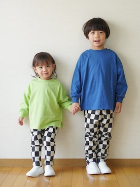 「devirock（デビロック）のアイテム（パンツ）」を使った、さっくん＆かいくんさん（キッズ・110cm）の秋コーディネート