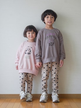 「アイテム（その他パンツ）」を使った、さっくん＆かいくんさん（キッズ・110cm）の秋コーディネート