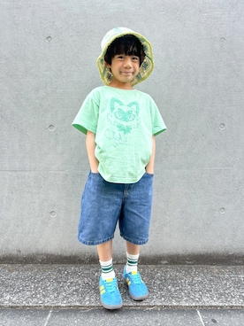 「ヒラキ（ヒラキ）のアイテム」を使った、さっくん＆かいくんさん（キッズ・110cm）の春コーディネート