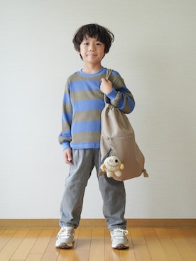 「riziere（リジェール）のアイテム」を使った、さっくん＆かいくんさん（キッズ・110cm）の夏コーディネート