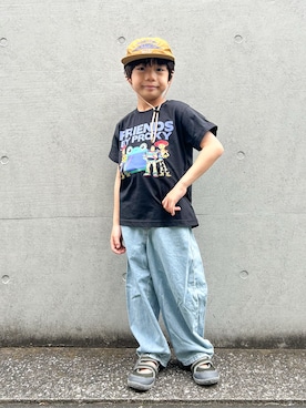 「and D. petit main（アンドディープティマイン）のアイテム」を使った、さっくん＆かいくんさん（キッズ・110cm）の夏コーディネート