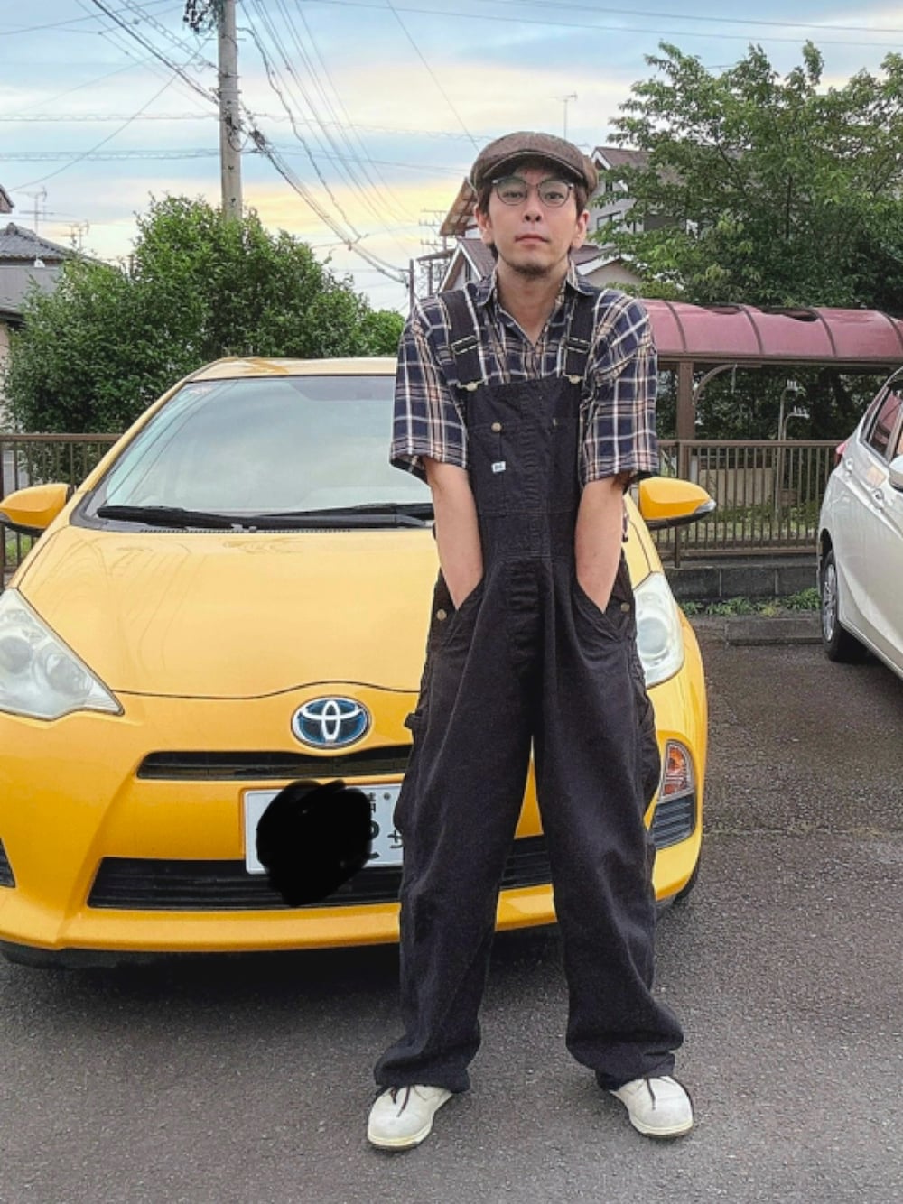 「オーバーオール」｜「INHERITのアイテム（シャツ/ブラウス、その他）」を使った、takumendismさん（メンズ・173cm）の夏コーディネートの1枚目の写真